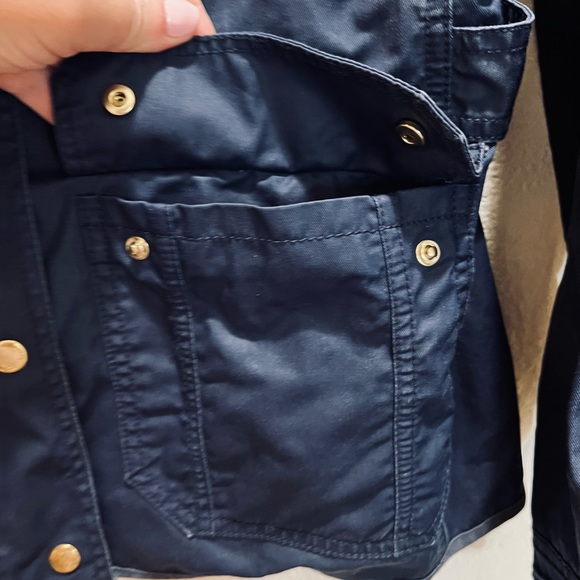 J. Crew Coated Navy Jacket Size Small - Picture 4 of 8
